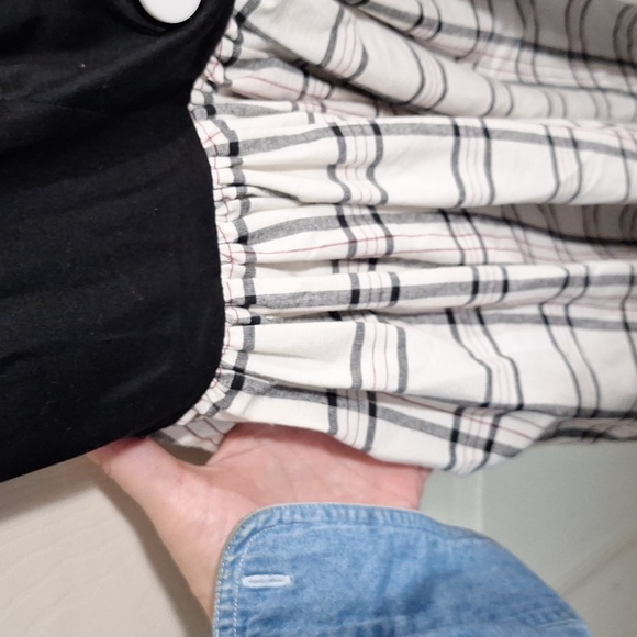 Unique Vintage pinup 50s sleeveless dress double breaste - plaid black/white - M - Picture 6 of 9